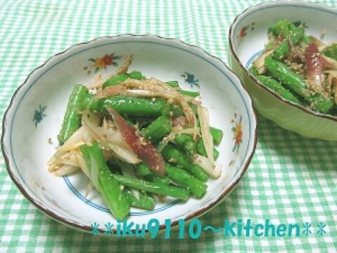 タップリみょうがとインゲンの胡麻和え